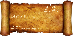 Löb Harri névjegykártya